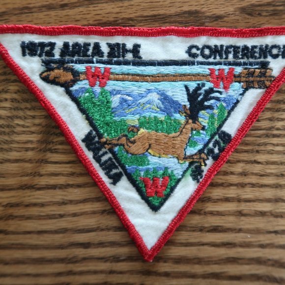 Lot of 1972 Area 12-E (XII-E) Boy Scout Conference Items (Scarf and Patches) - Picture 4 of 12